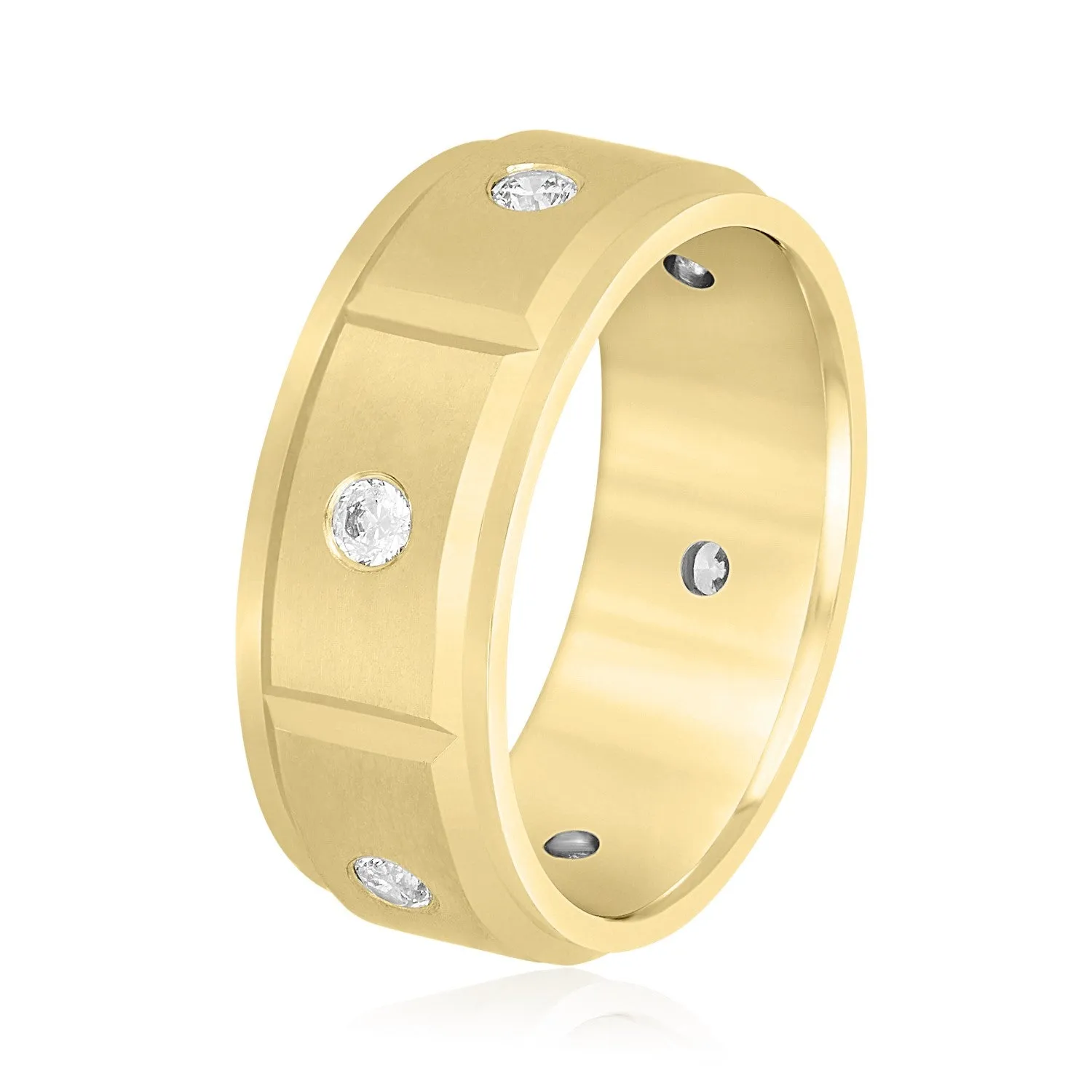 Bezel Set Diamond Men's Band