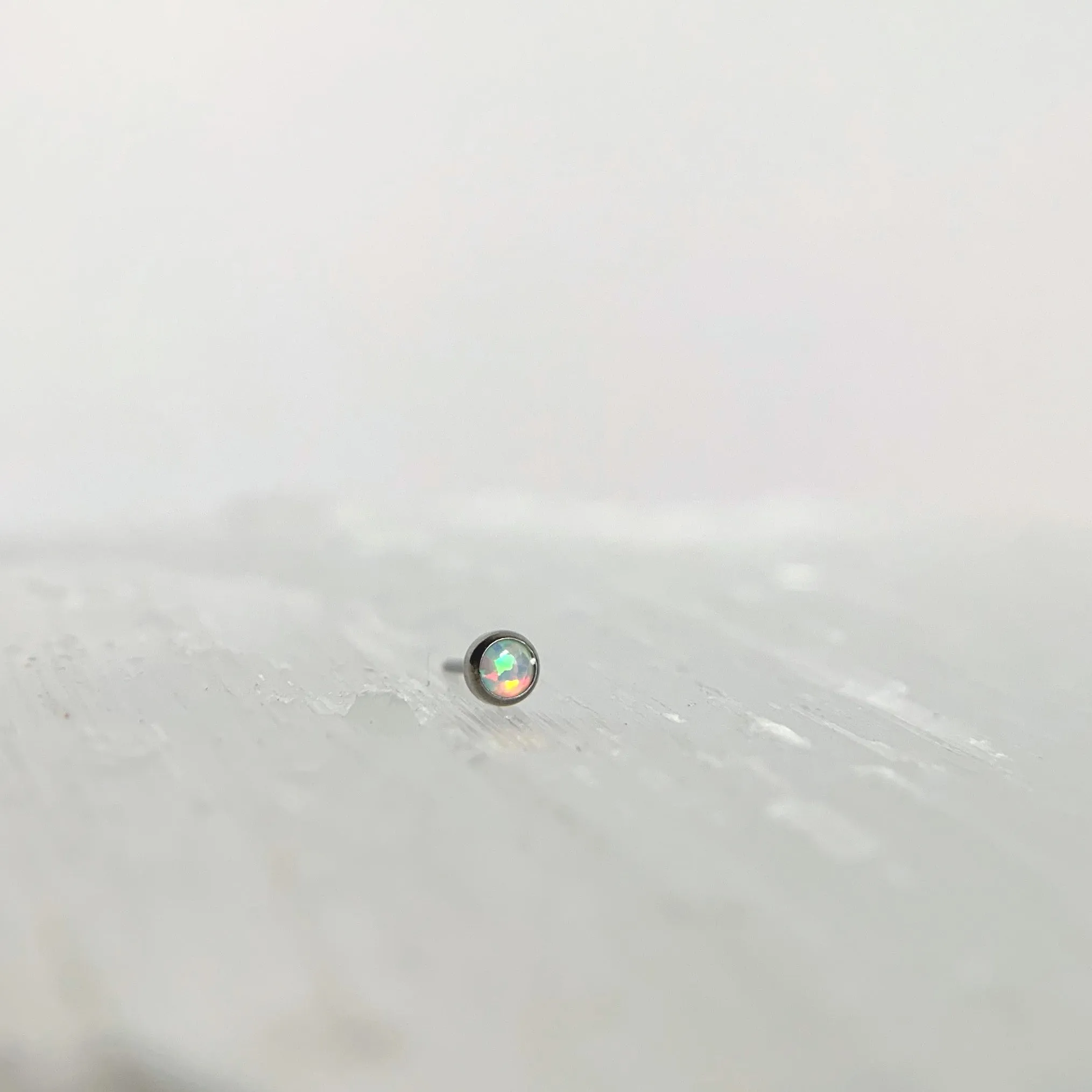 Bezel Setting with Synthetic Opal or Cabochon Threadless End
