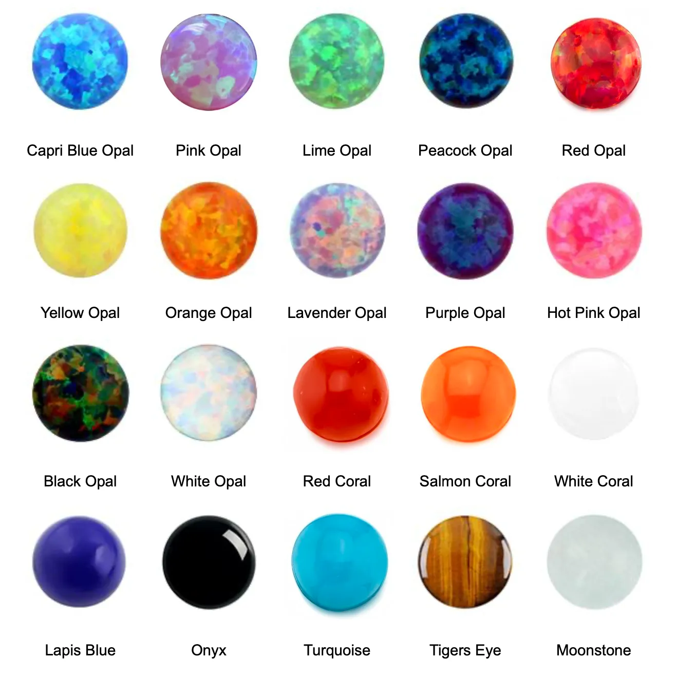 Bezel Setting with Synthetic Opal or Cabochon Threadless End