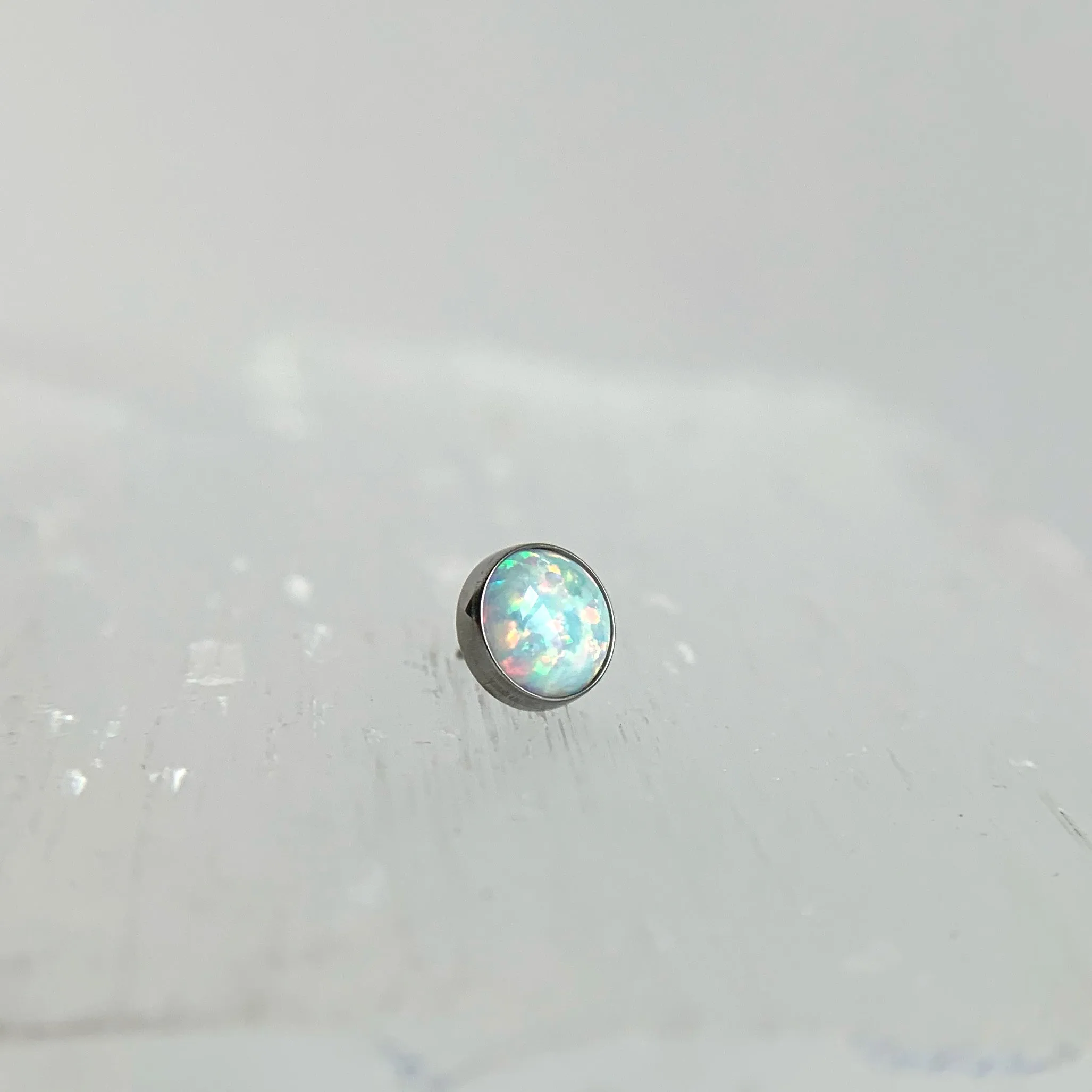 Bezel Setting with Synthetic Opal or Cabochon Threadless End