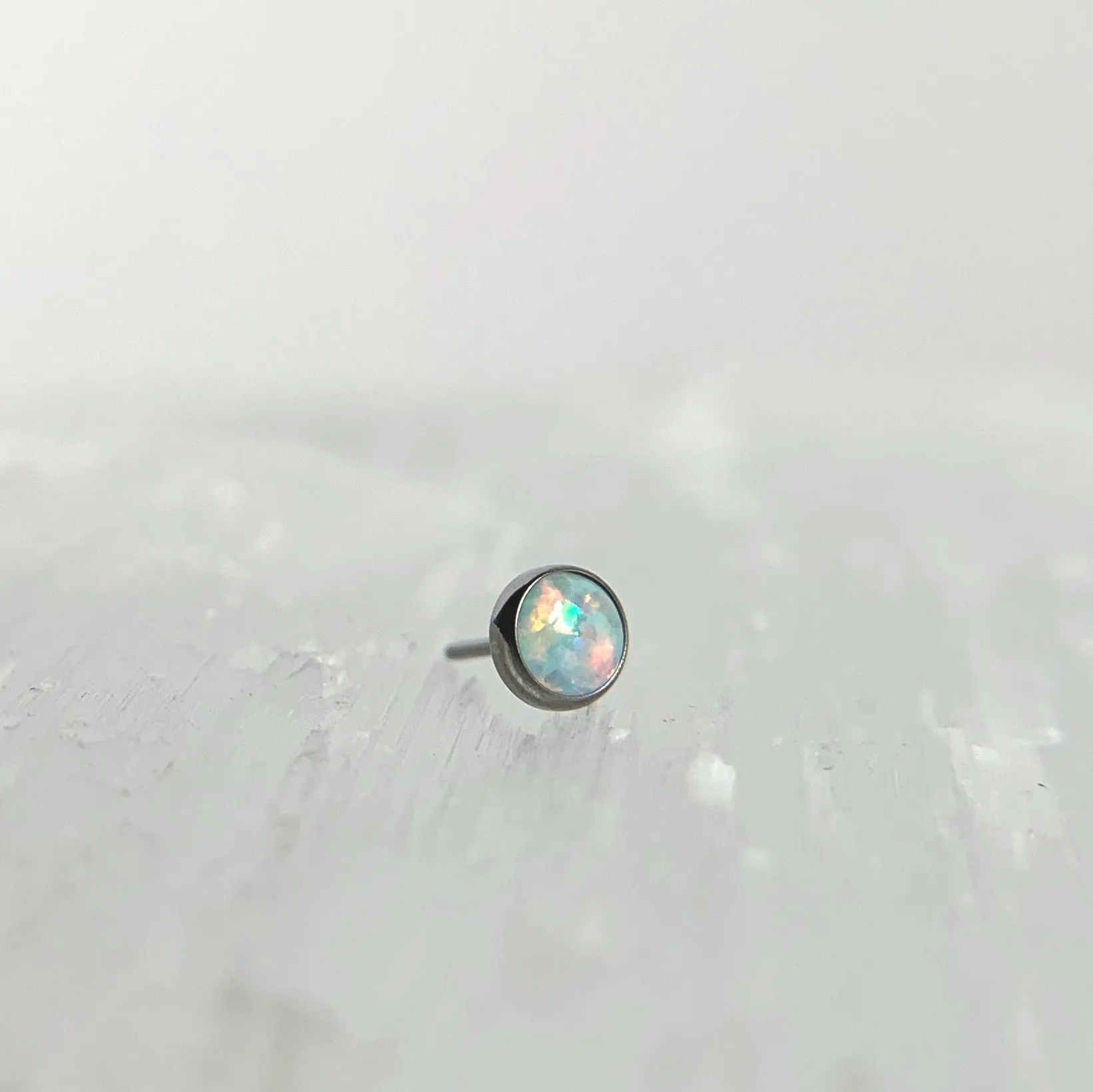 Bezel Setting with Synthetic Opal or Cabochon Threadless End