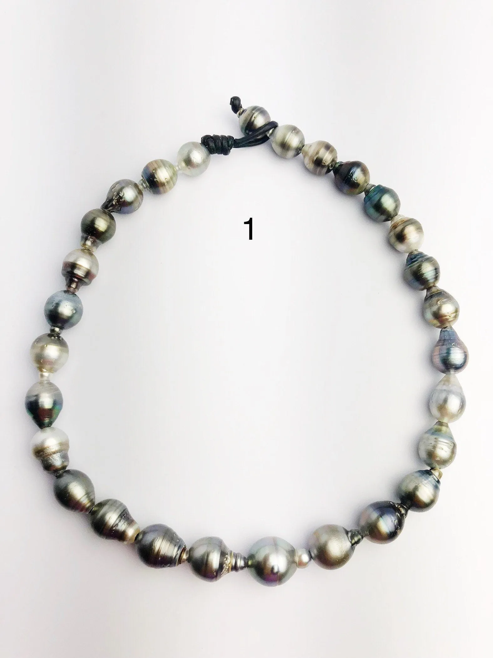 BIG 17mm Tahitian Pearl Necklace on Leather 12 - 17mm (281)