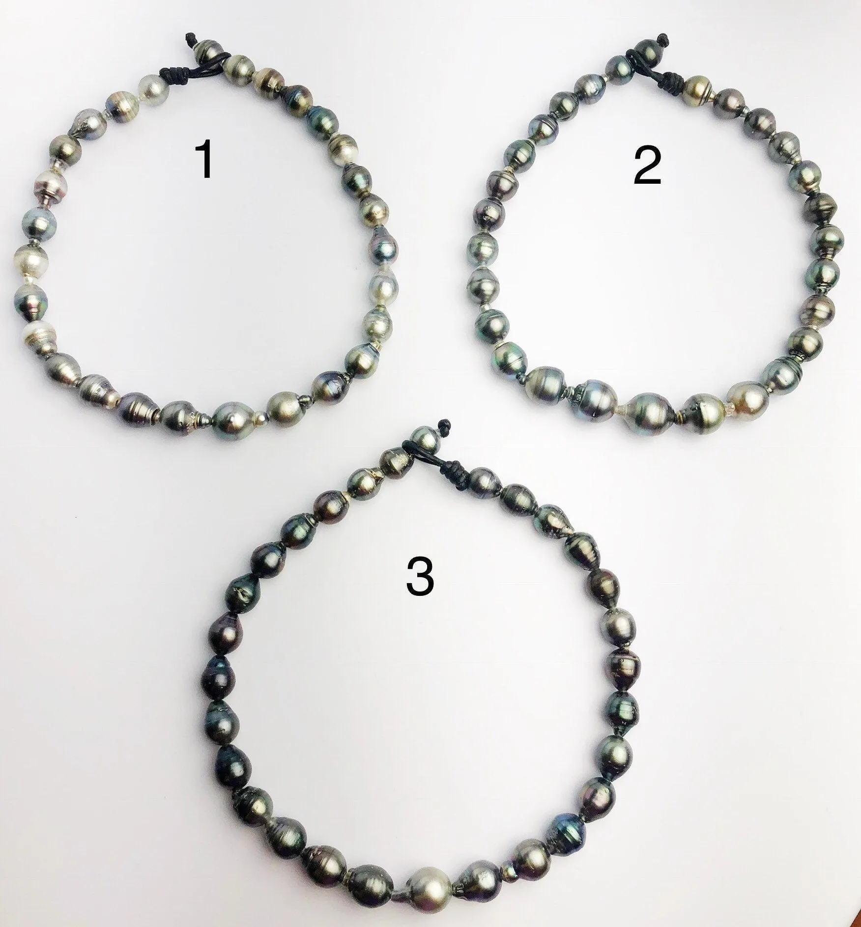 BIG 17mm Tahitian Pearl Necklace on Leather 12 - 17mm (281)