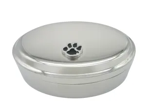 Black Animal Paw Pendant Oval Trinket Jewelry Box