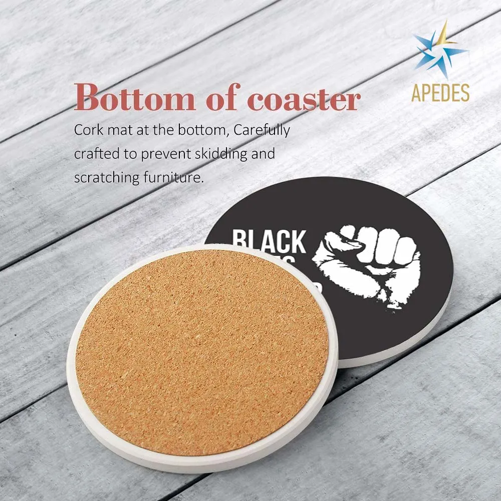 Black Lives Matter Absorbent Ceramic Coasters for Drinks with Holder (Set of 8)