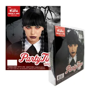 Black Wig w/Plaits