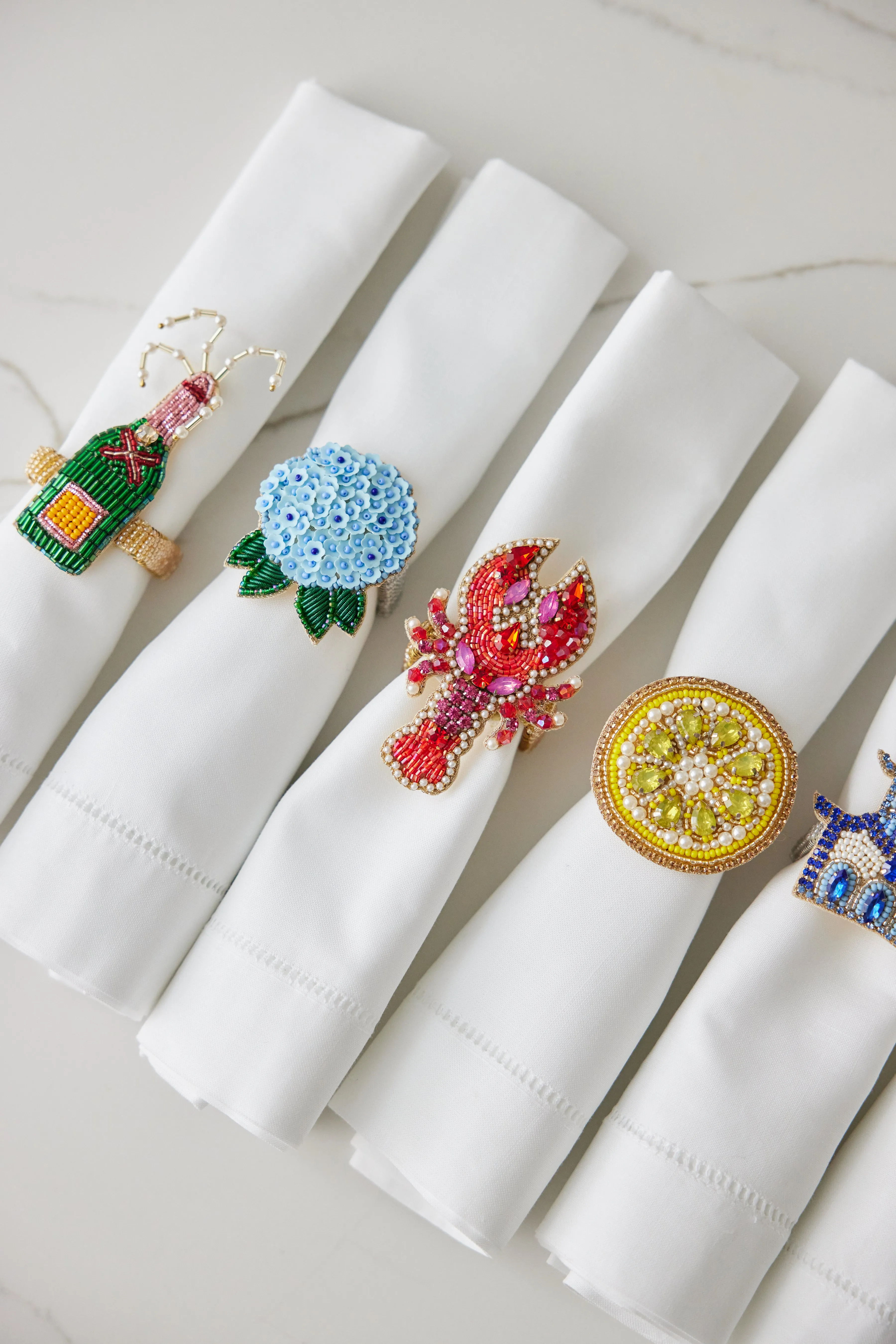 Blue Hydrangea Napkin Ring