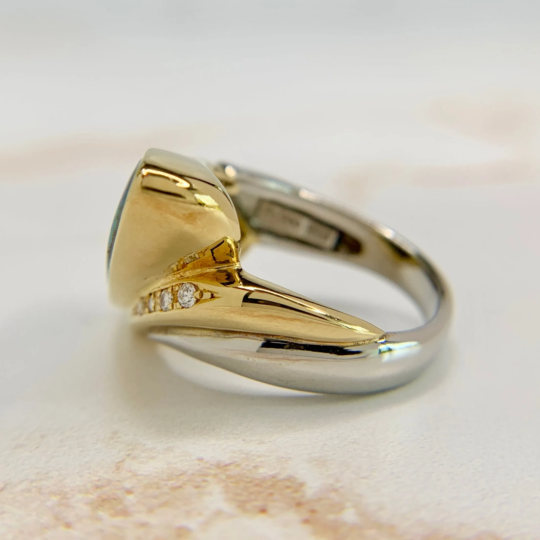 Boulder Opal and Diamond Ring 18k/Platinum