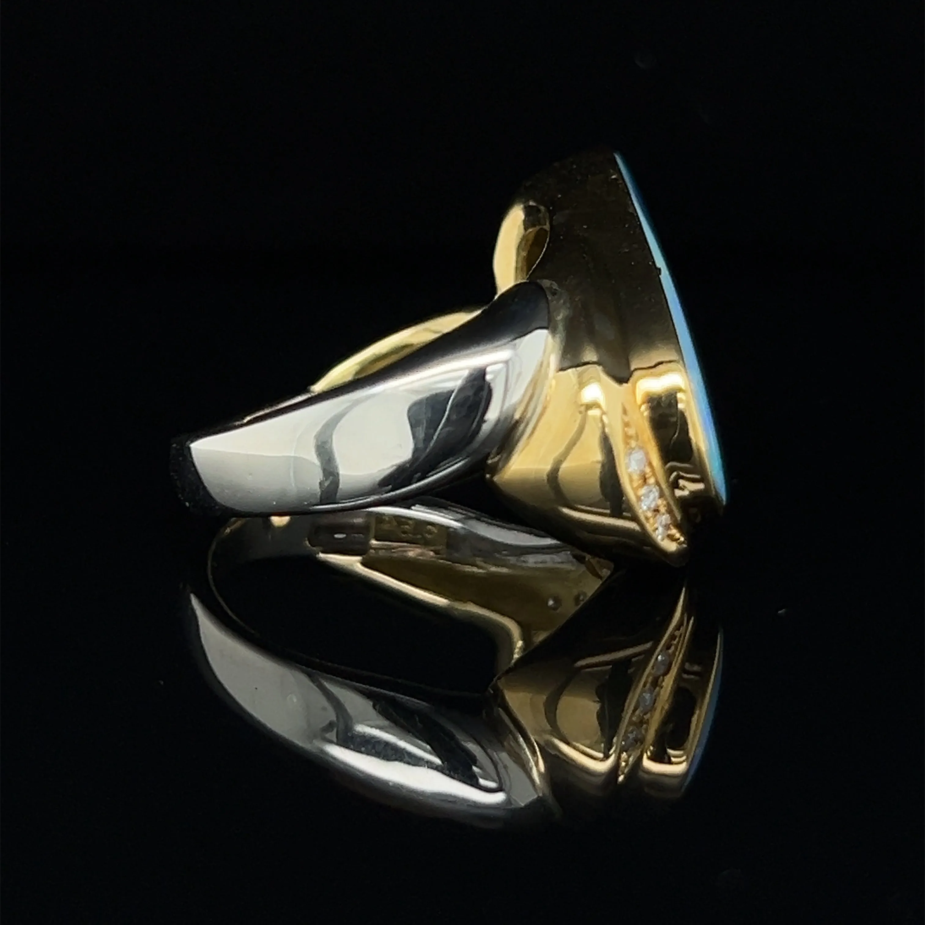 Boulder Opal and Diamond Ring 18k/Platinum