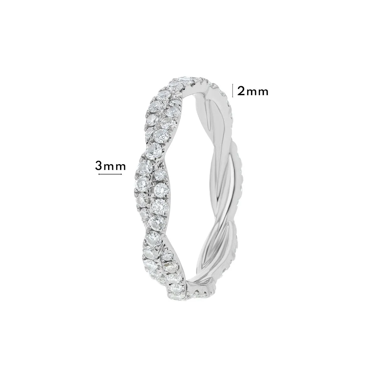 Braided Diamond Eternity Band
