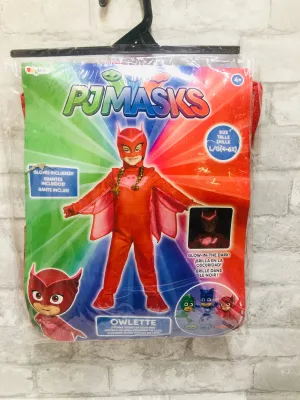 Brand new Disguise PJ Masks Owlette Deluxe Glow in the Dark Costume, Red, Large (4-6x)