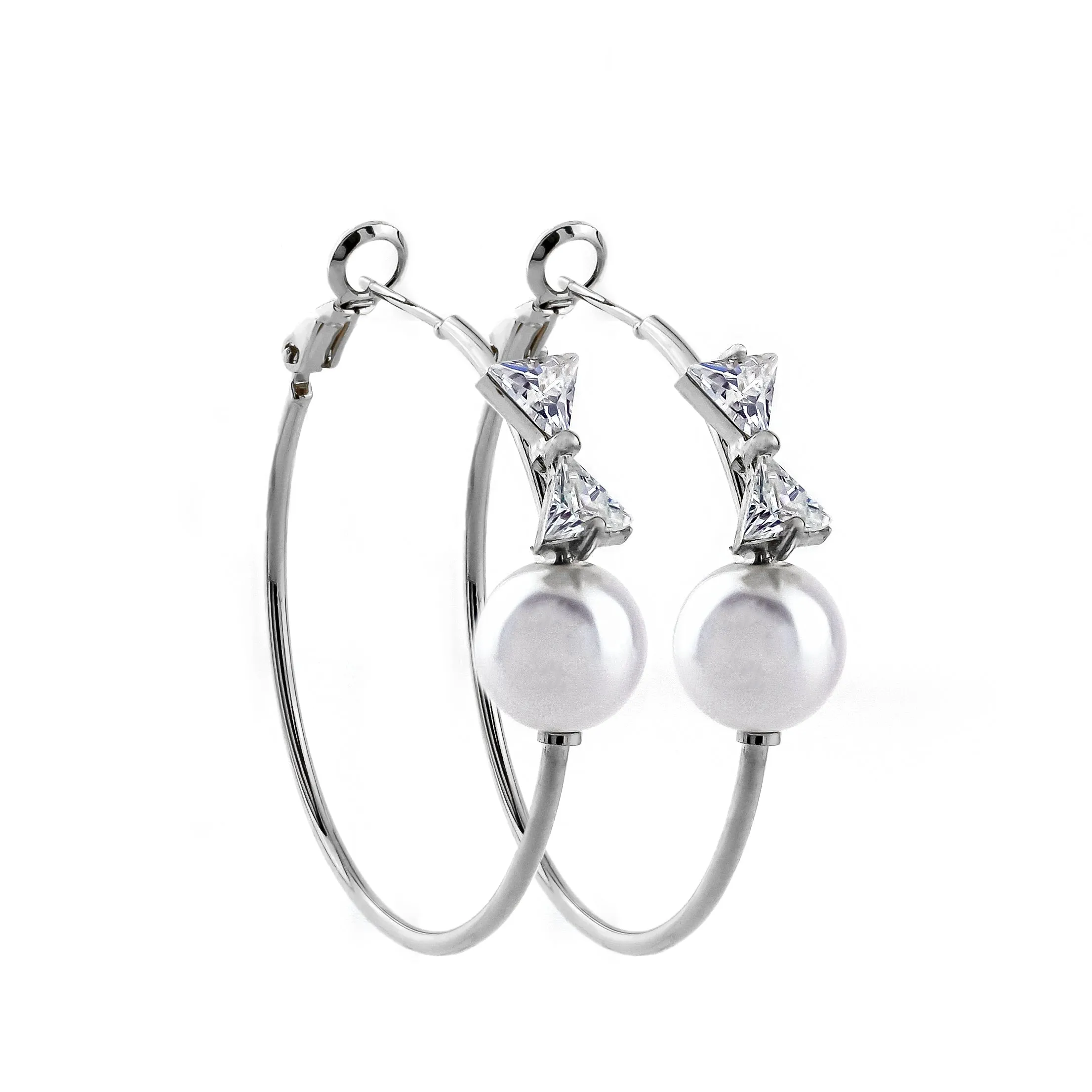 Bridal Bow Earrings Silver