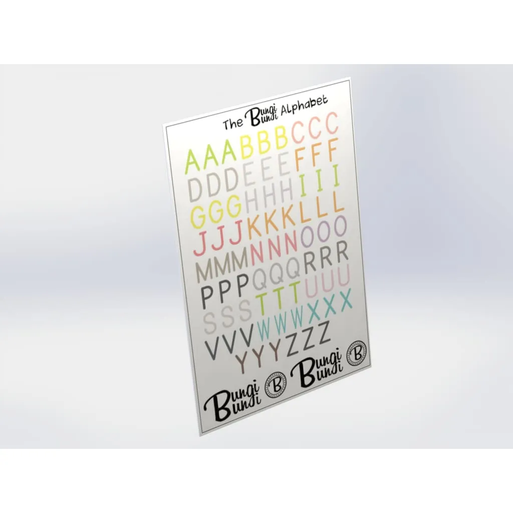 Bungi Bungi Sticker Pack - Animal Alphabet