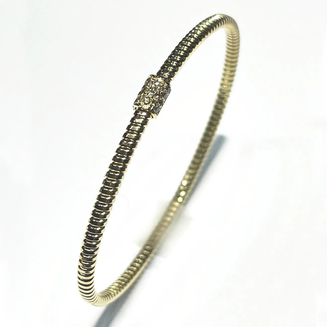Capodagli bracelet tubogas soul titanium gold 18kt diamonds S206