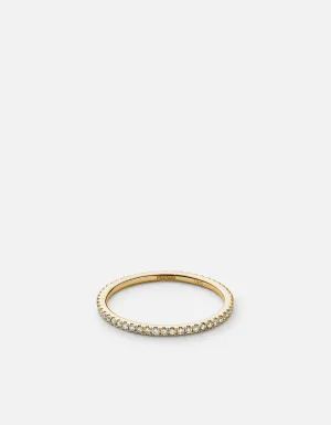 Century Round Ring, 14k Gold Pavé