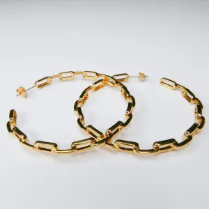 Chain Link Hoops Earring