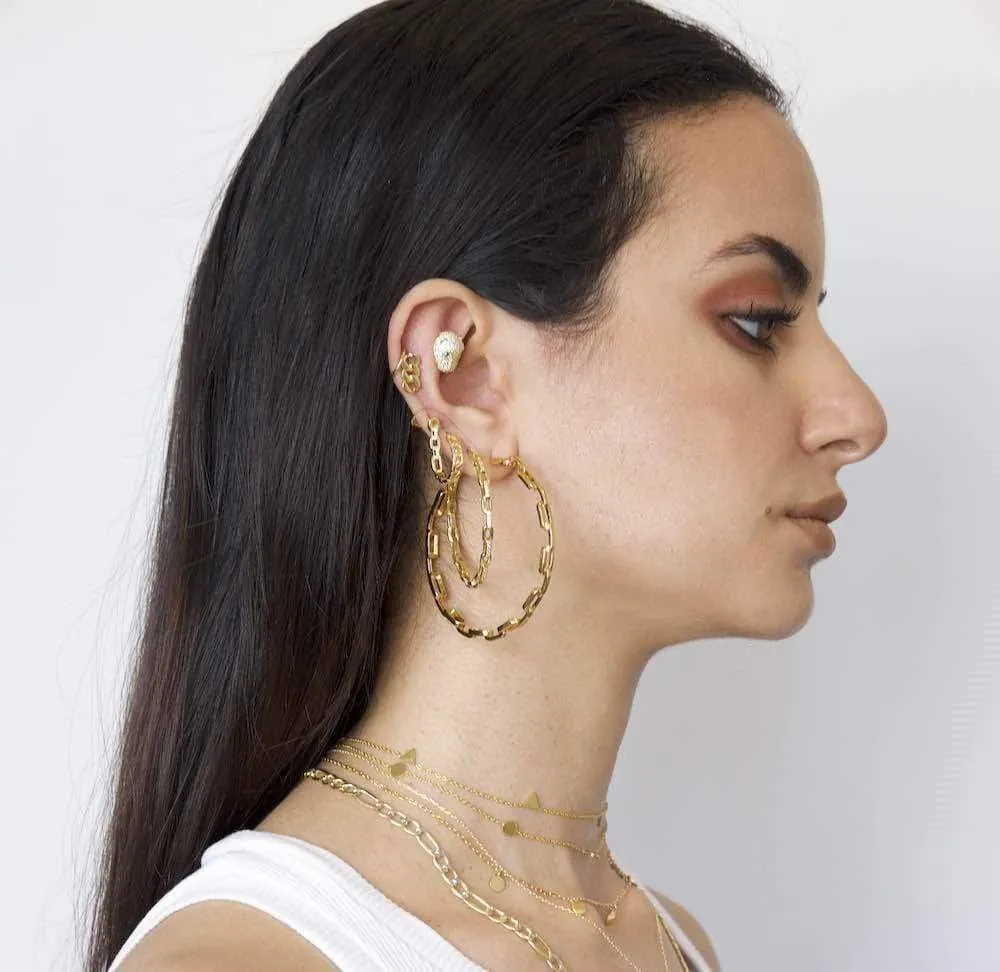Chain Link Hoops Earring