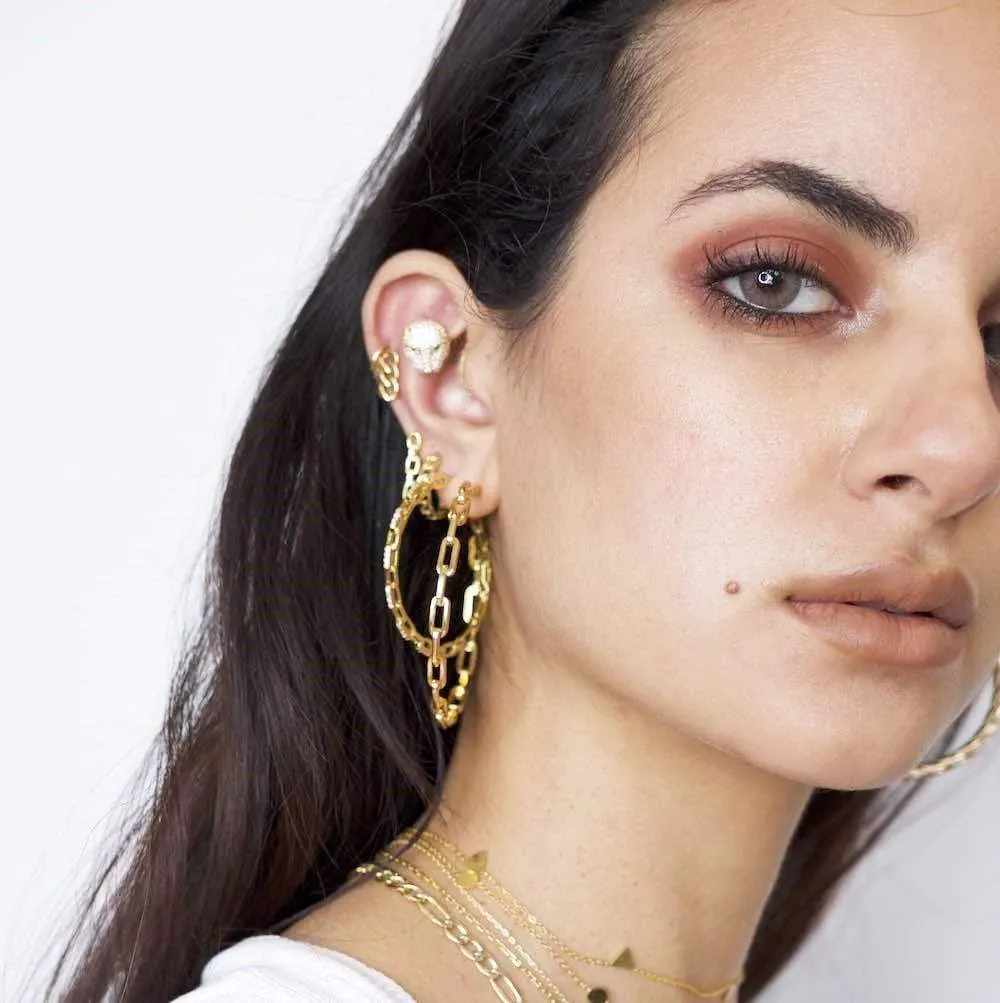 Chain Link Hoops Earring