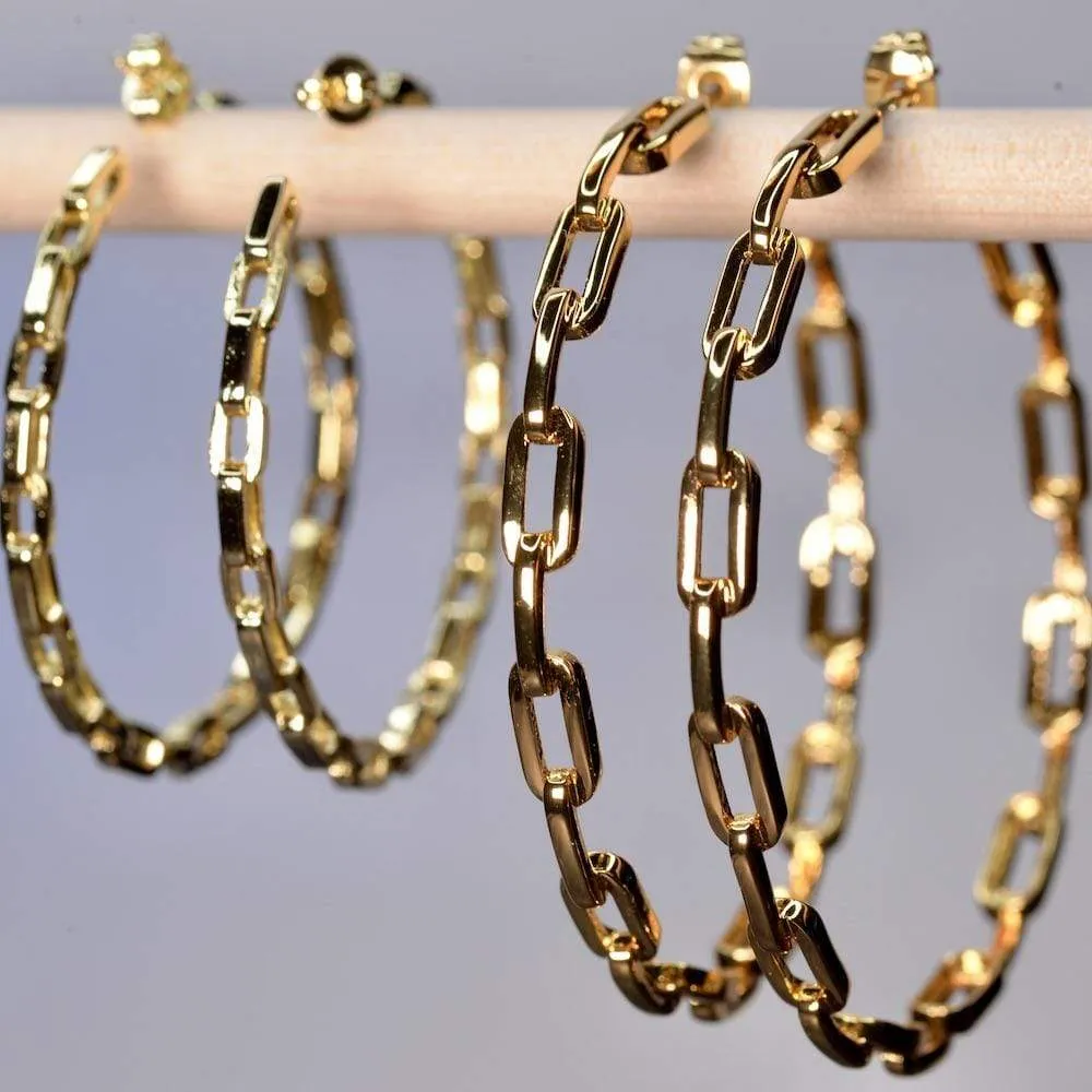 Chain Link Hoops Earring