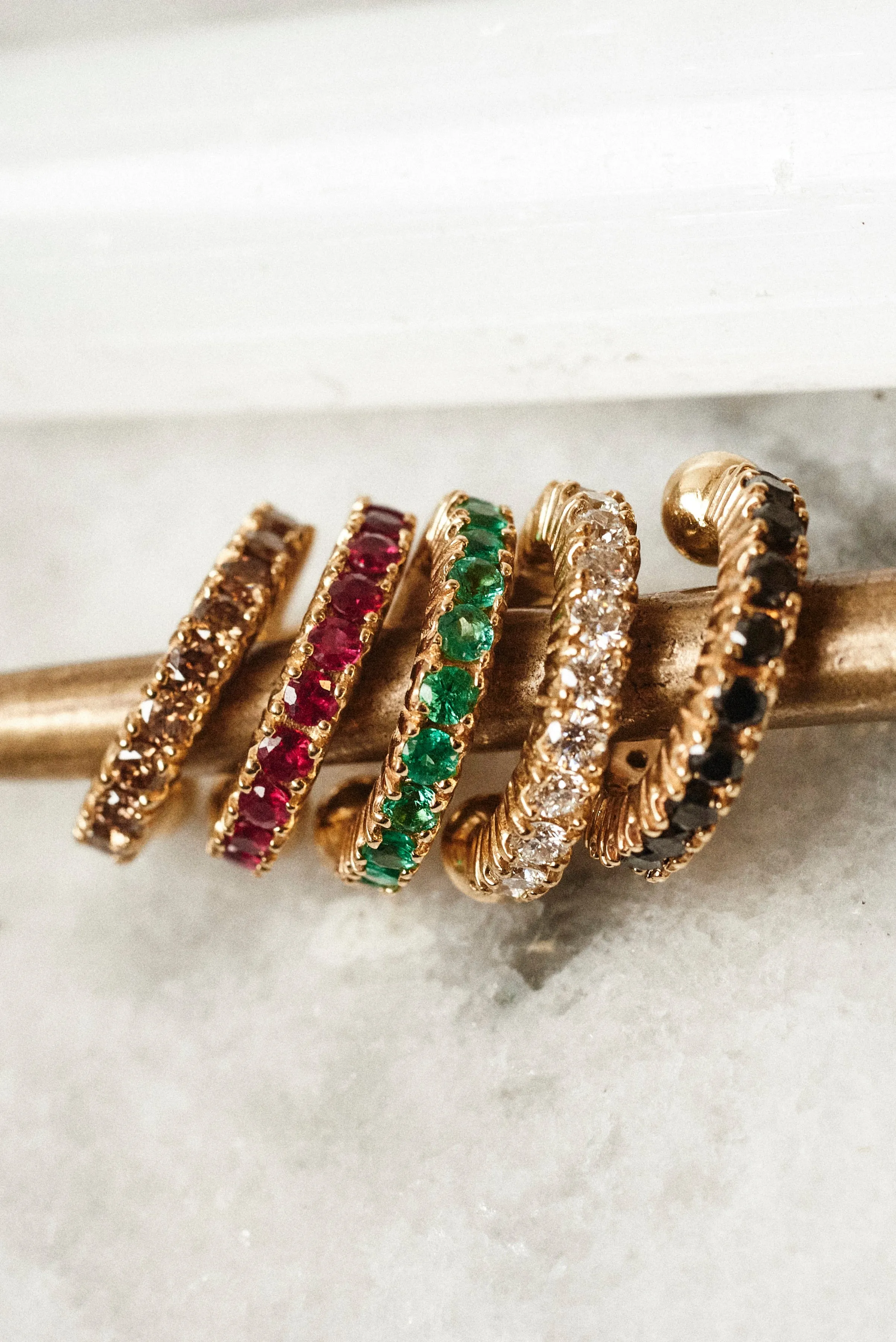 Champagne Diamond Gemstone Ear Cuff (17mm)