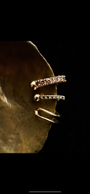 Champagne Diamond Gemstone Ear Cuff (17mm)
