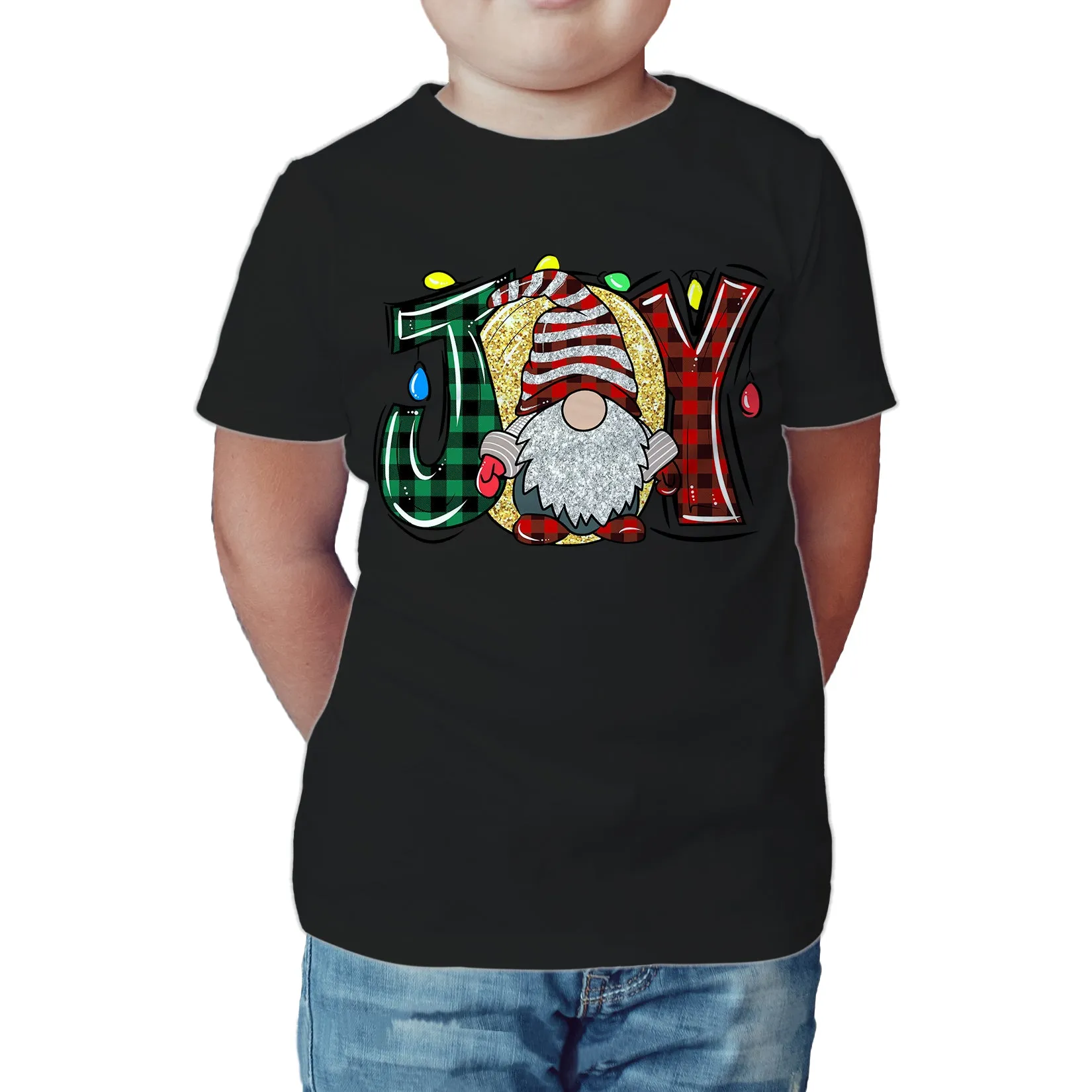 Christmas Gnome Joy Sparkle Meme Traditional Xmas Family Fun Kid's T-Shirt