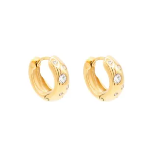 Circle Cubic Zirconia Huggie Hoop Earring