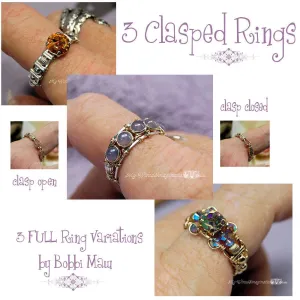 Clasp Rings, Wire Wrap Ring Tutorial, 3 FULL VARIATIONS, Tutorial Discount Pkg