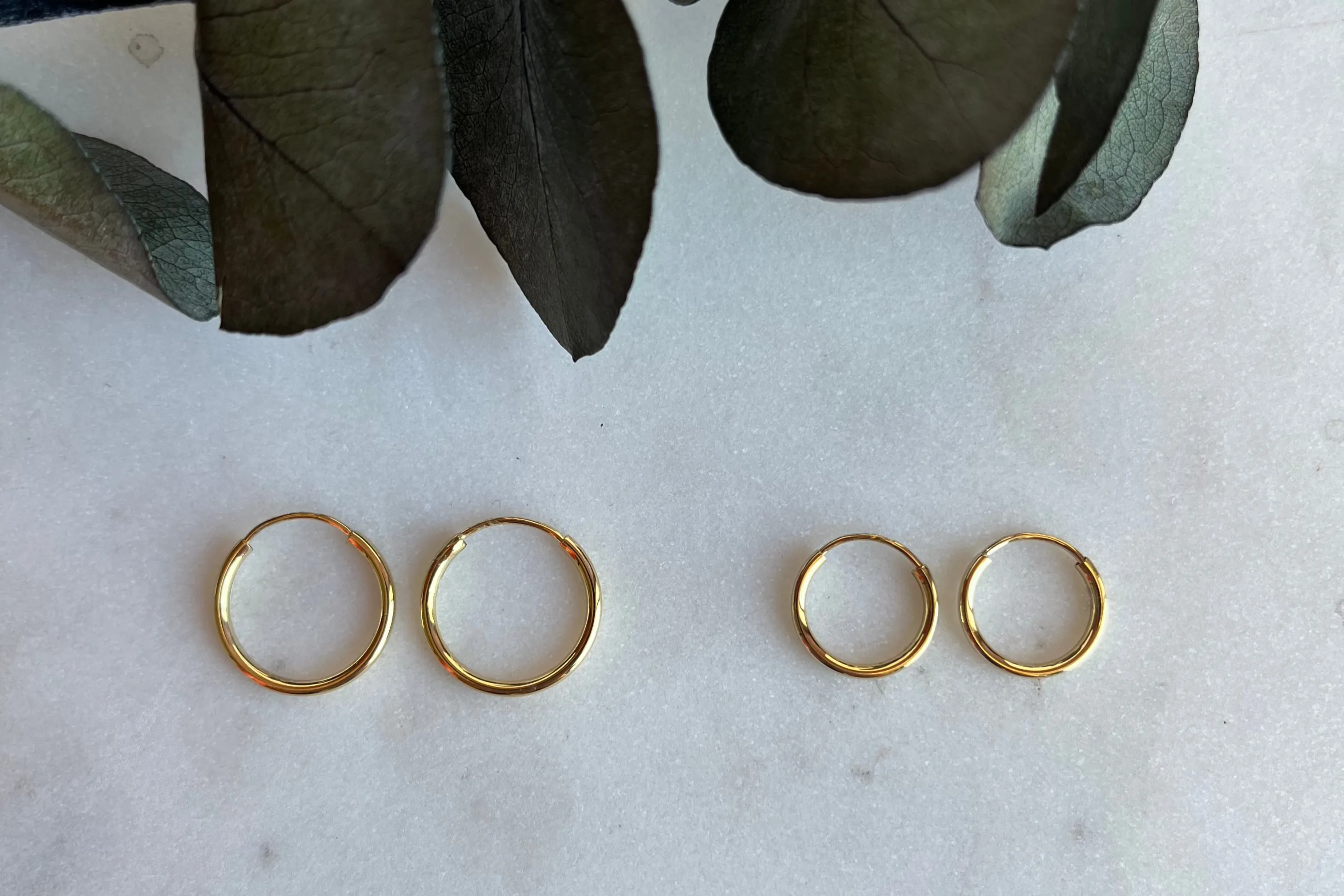Classic 15mm Yellow Gold Endless Hoops