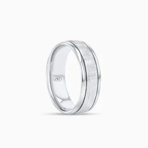 Classic Brushed Edge Men's Ring 6.5MM in 18K Solid Gold or Platinum