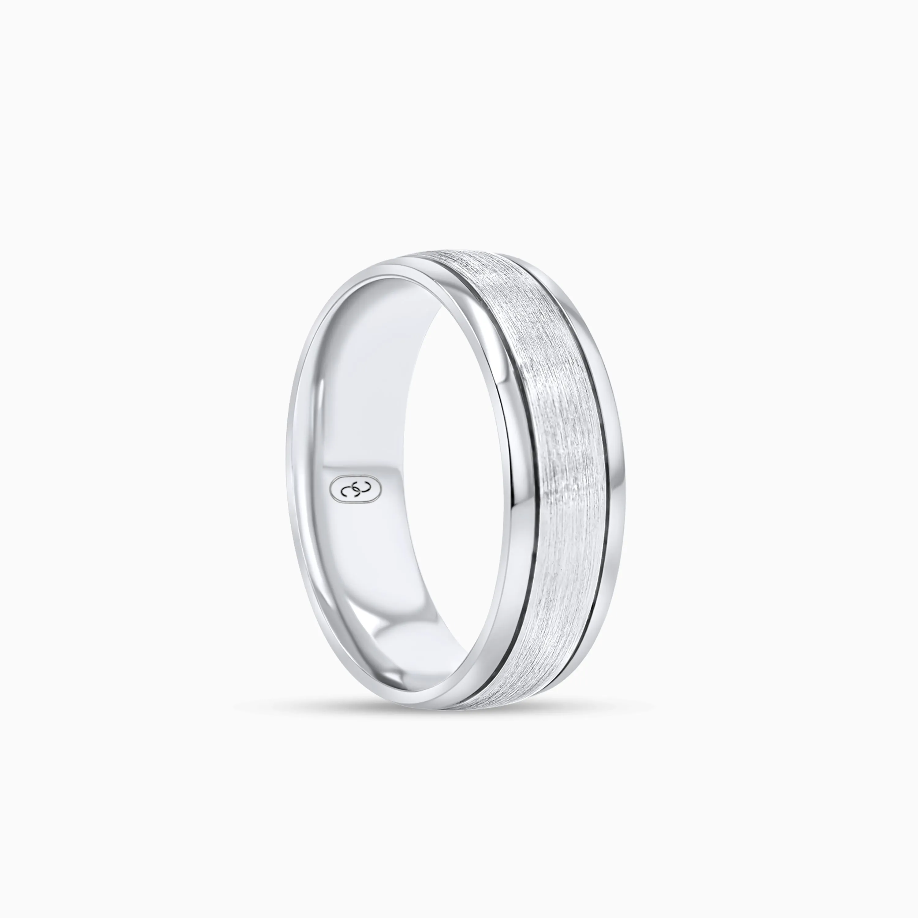Classic Brushed Edge Men's Ring 6.5MM in 18K Solid Gold or Platinum