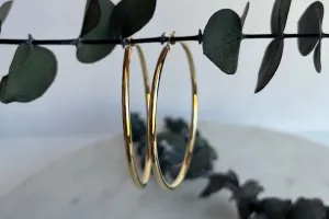 Classic Extra Large Yellow Gold Hoop Earrings