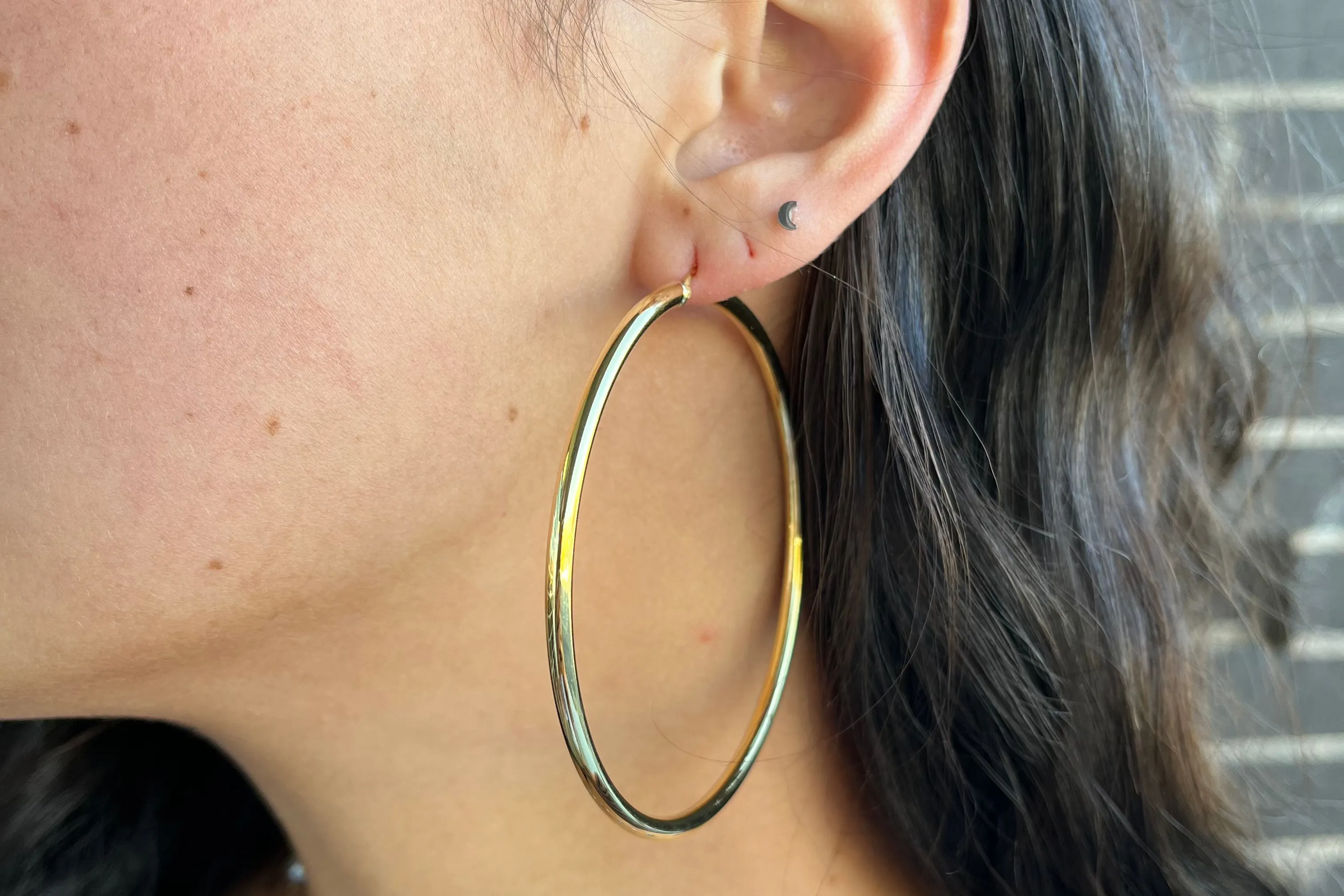 Classic Extra Large Yellow Gold Hoop Earrings
