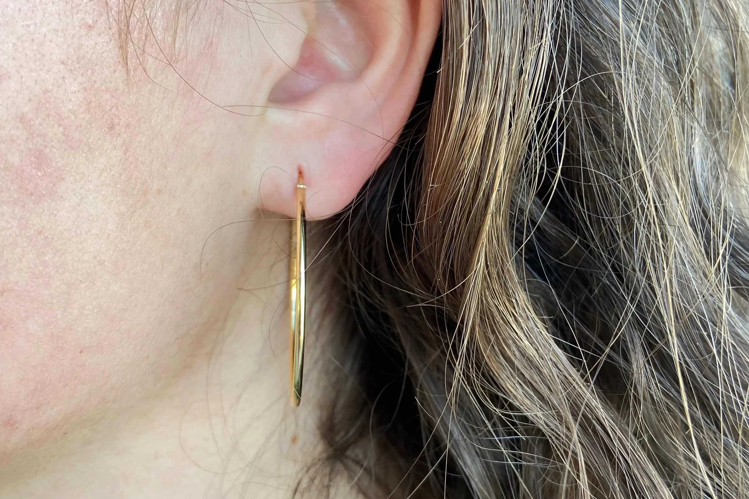 Classic Large Yellow Gold Hoop Earrings