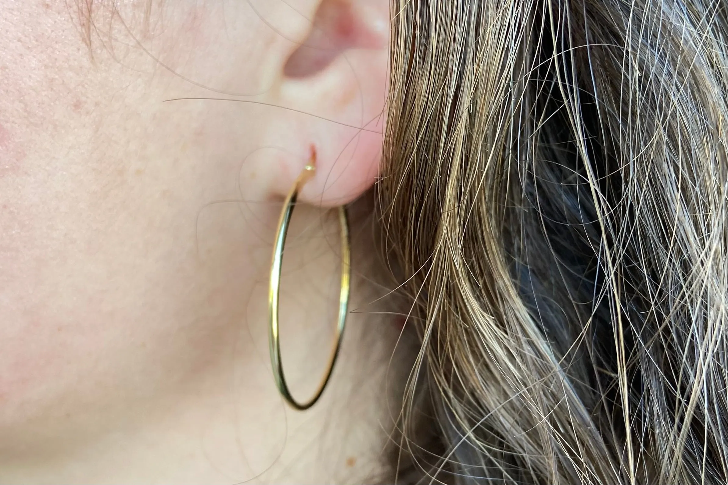 Classic Large Yellow Gold Hoop Earrings