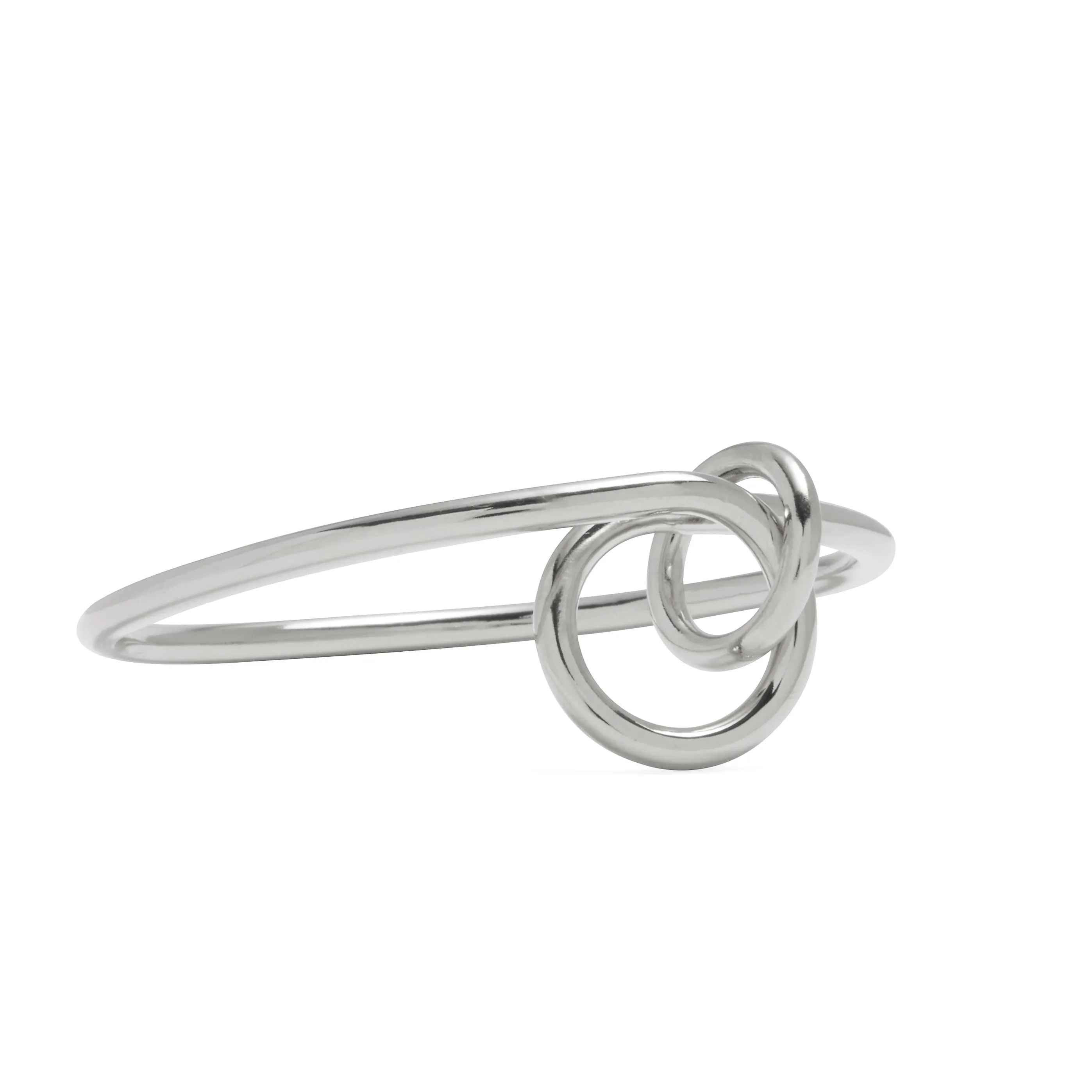 Coil Link Bangle in Rhodium
