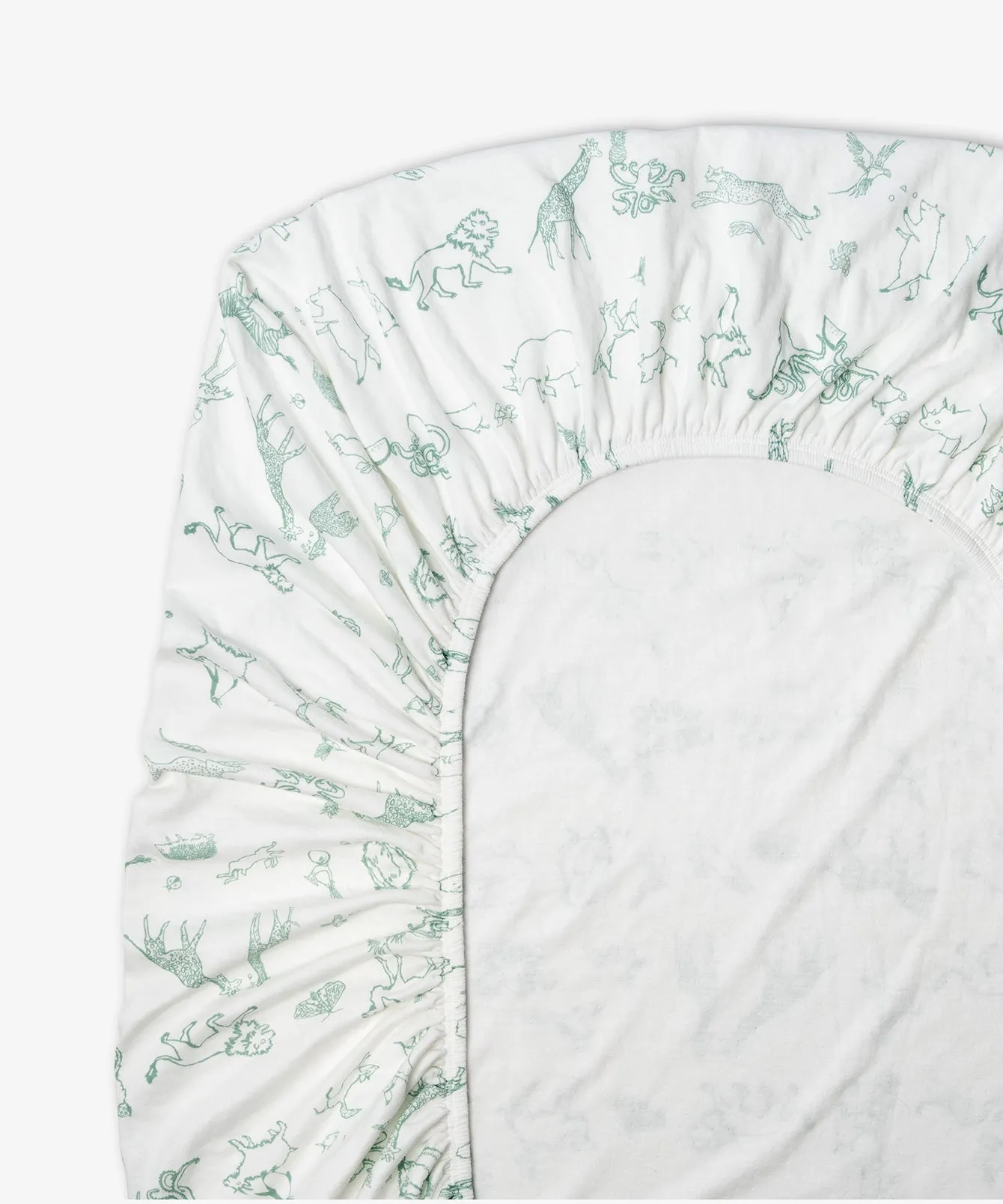 Crib Sheet, Seafoam Animal Parade