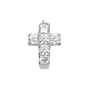 Cross Hoop Earring - Single