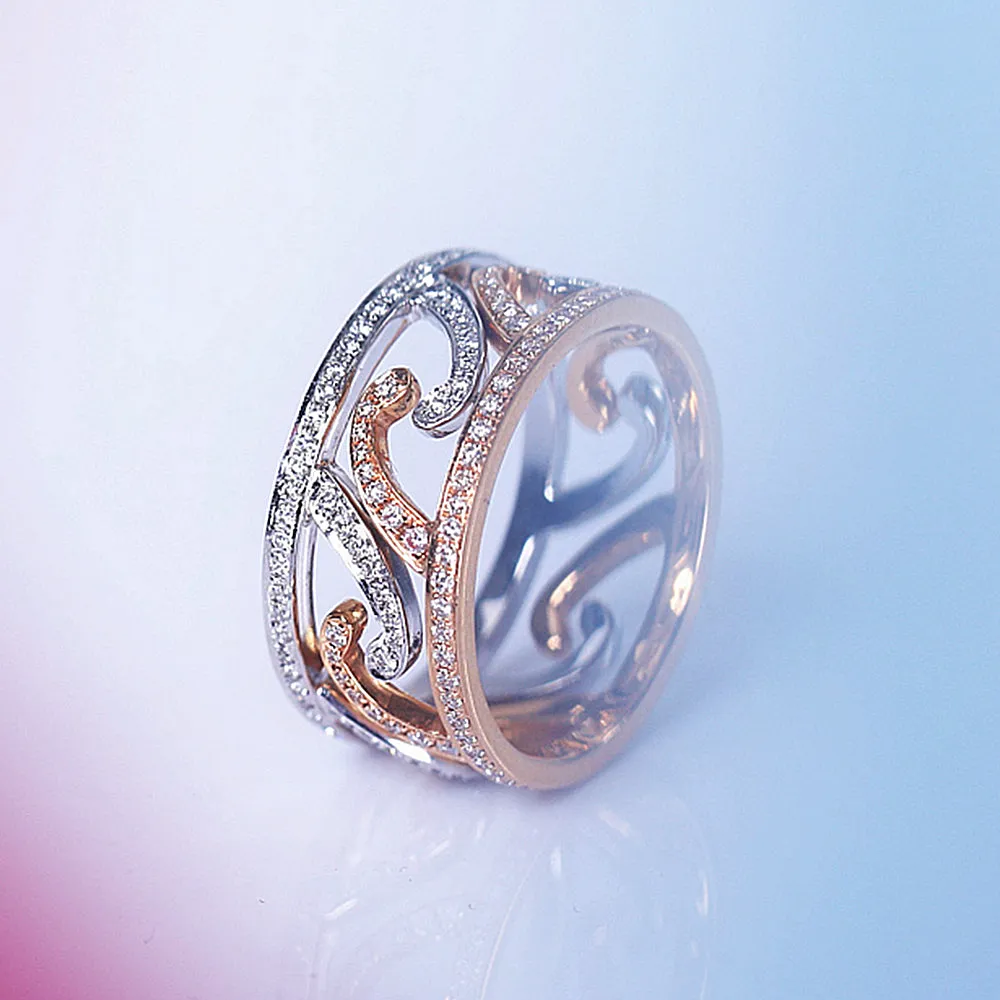 Curved Hollow Diamond Eternity Band