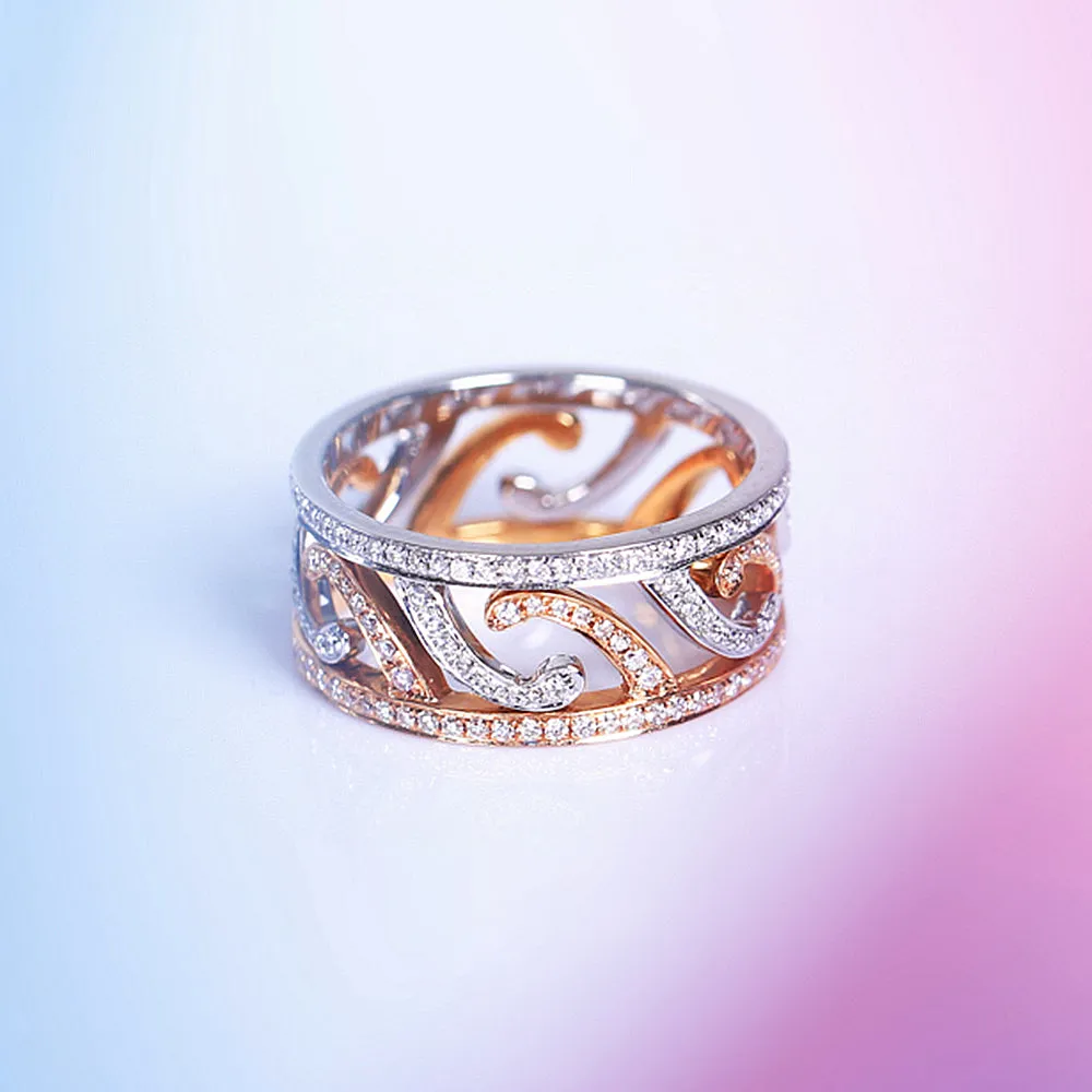 Curved Hollow Diamond Eternity Band