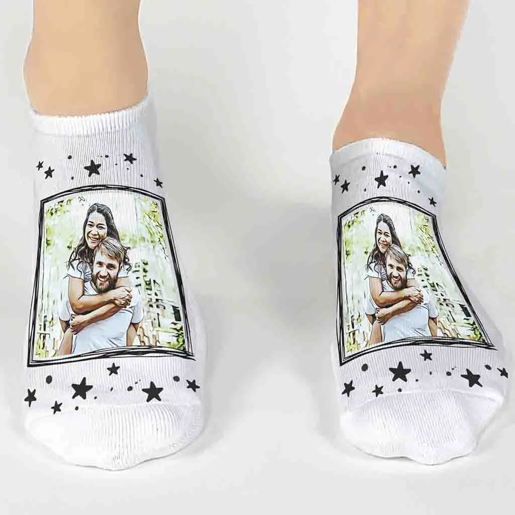 Custom Face Photo Socks with Cartoon Effect