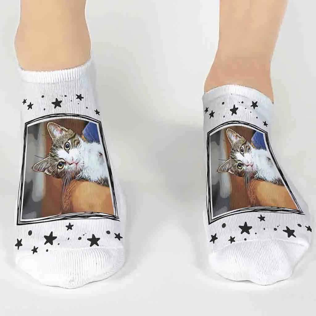 Custom Face Photo Socks with Cartoon Effect