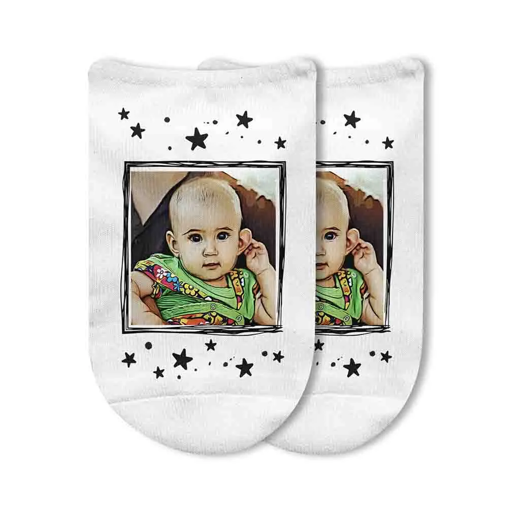 Custom Face Photo Socks with Cartoon Effect