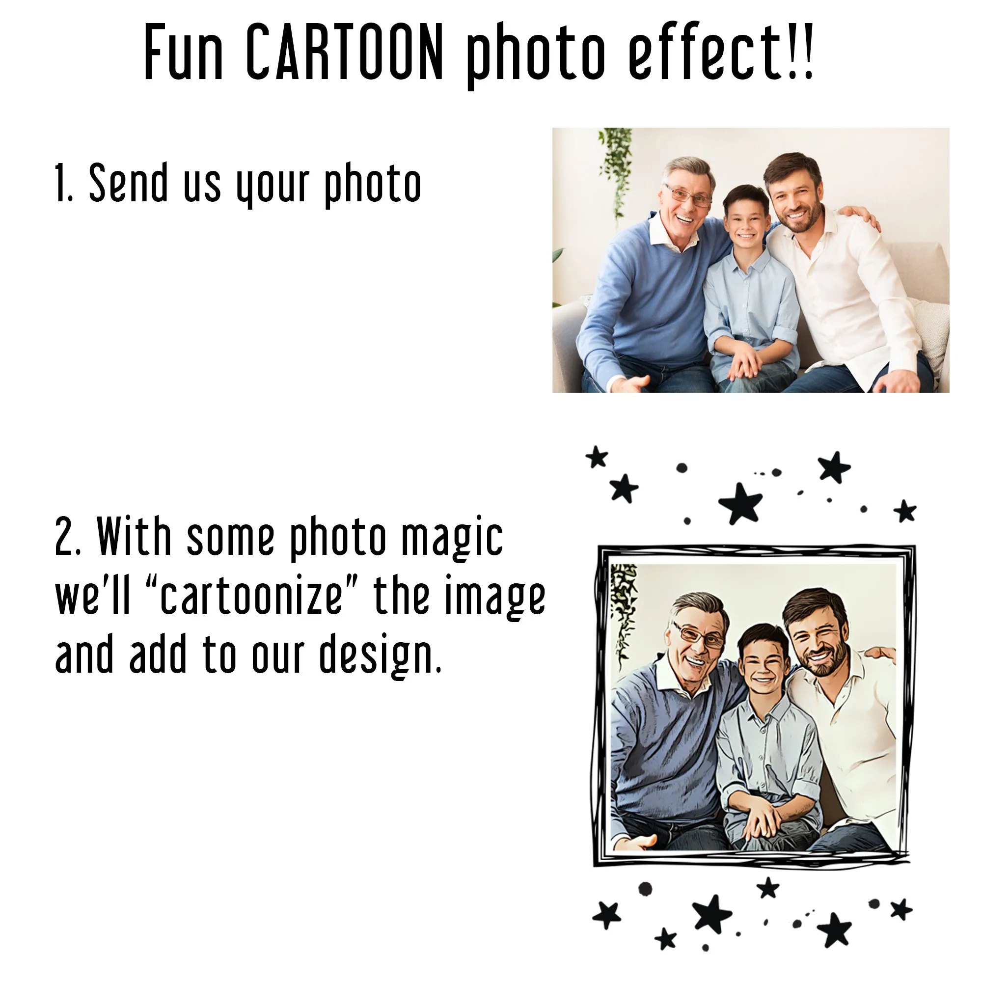 Custom Face Photo Socks with Cartoon Effect