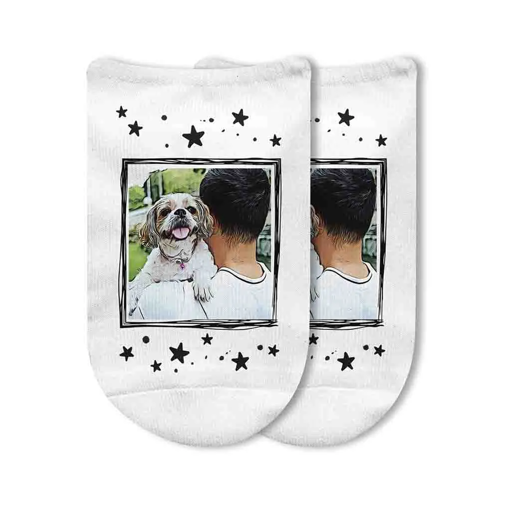 Custom Face Photo Socks with Cartoon Effect