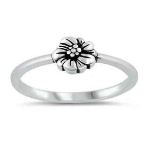 Cute Tropical Flower Hibiscus Ring New .925 Sterling Silver Band Sizes 4-10