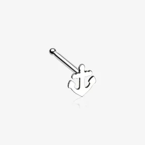 Dainty Anchor Icon Nose Stud Ring