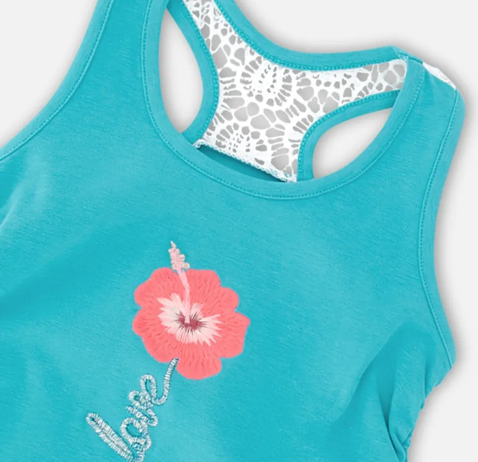 Deux Par Deux Tank Top Turquoise