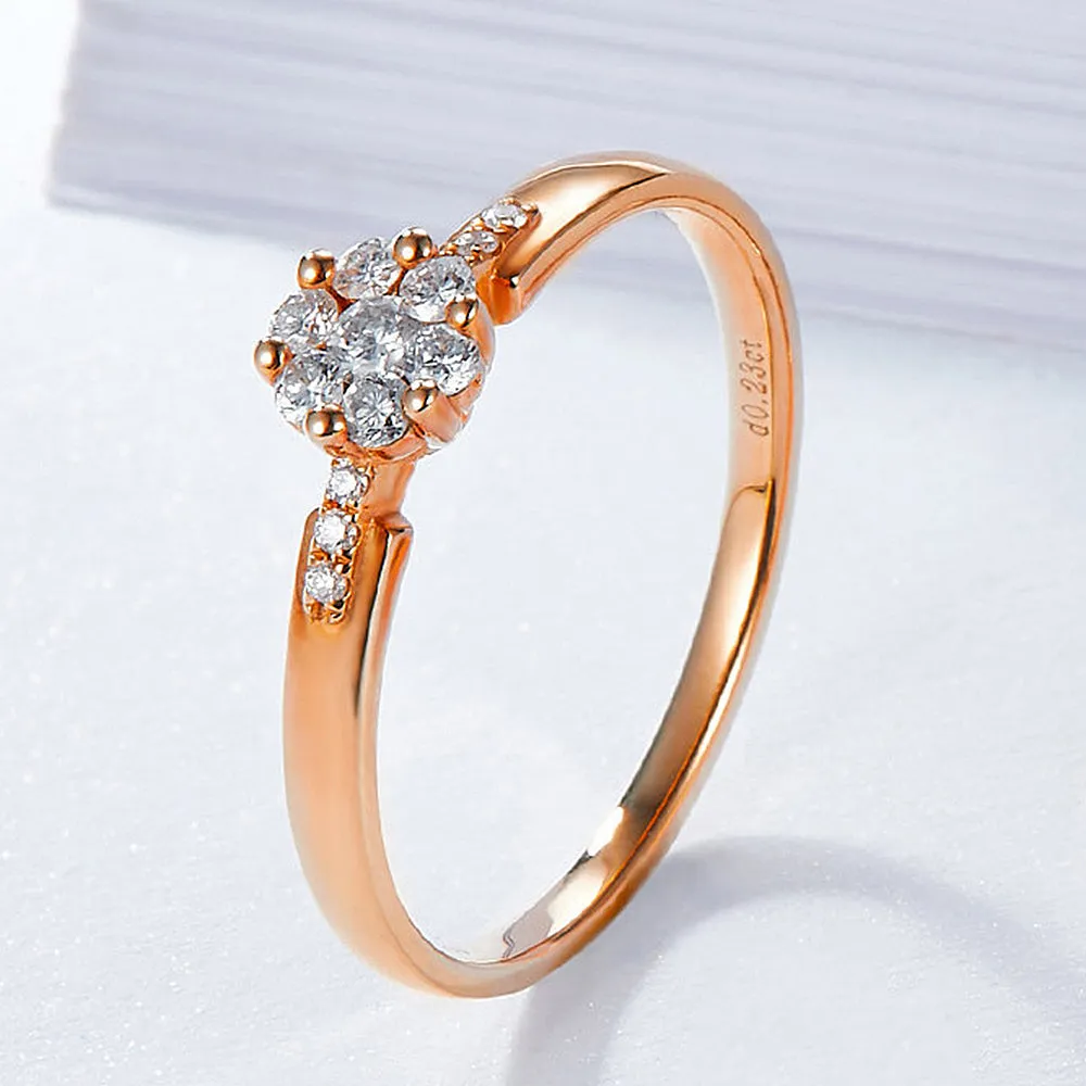 Diamond Cluster Flower Engagement Ring