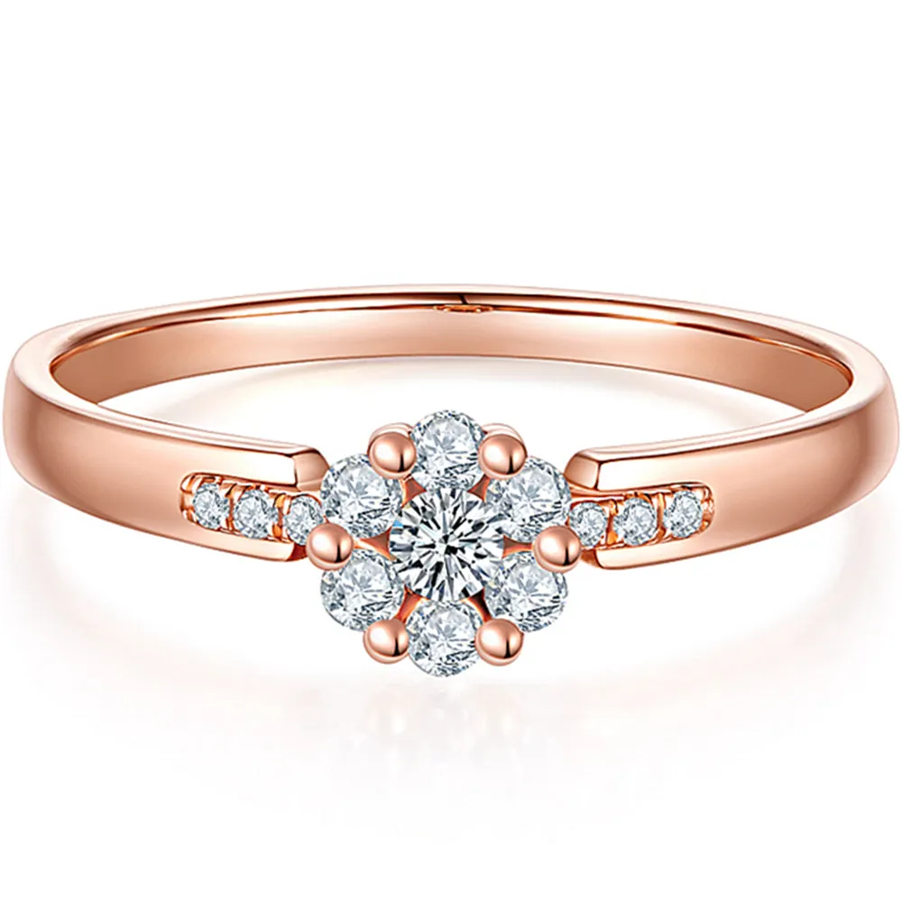 Diamond Cluster Flower Engagement Ring